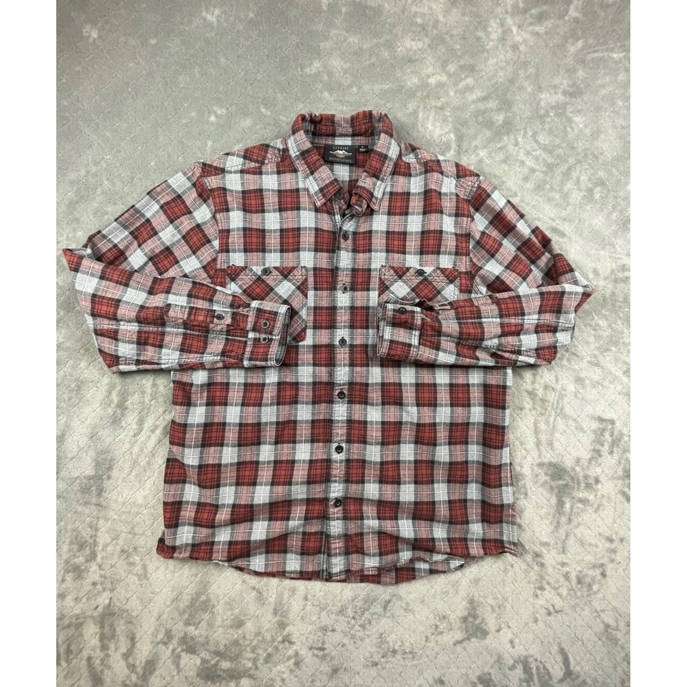 Harley Davidson Mens Genuine‎ Motor Clothes XL Red Black Plaid Long Logo